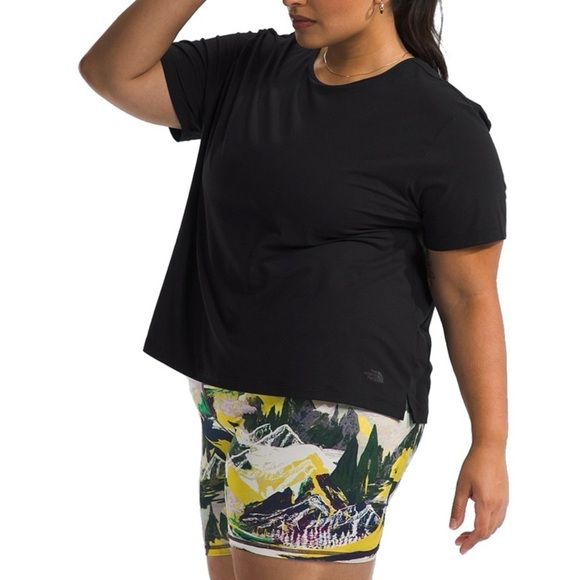 The North Face Plus Size Dune Sky Short Sleeve Tee Shirt, Solid Black size 3X - Picture 5 of 10